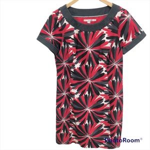 Boden  Dress Sz 10R  Res Gray Floral  Shift Short Sleeve Sz 10R Pockets